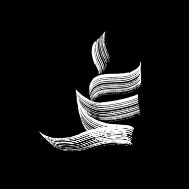 Arap kaligrafik dalgaları. Siyah arka planda beyaz çizgiler. Arkaplan, dekorasyon ve çerçeveler için illüstrasyon.