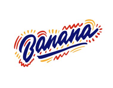 Muz elle çizilmiş. Kart afişi için şablon ve bar menüsü ve restoran için poster. Vektör illüstrasyonu