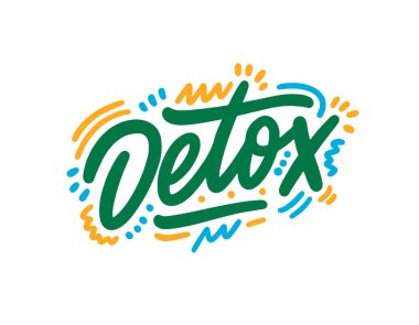 Detoks elle çizilmiş illüstrasyon. Kart afişi için şablon ve bar menüsü ve restoran için poster. Vektör illüstrasyonu