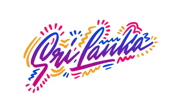 Sri Lanka Nombre Ciudad Manuscrito Caligrafía Moderna Letras Mano Para — Vector de stock