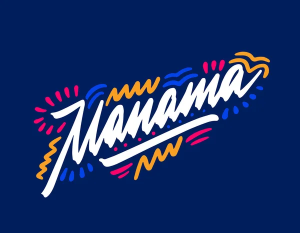 Manama Nom Ville Manuscrit Calligraphie Moderne Lettrage Main Pour Impression — Image vectorielle