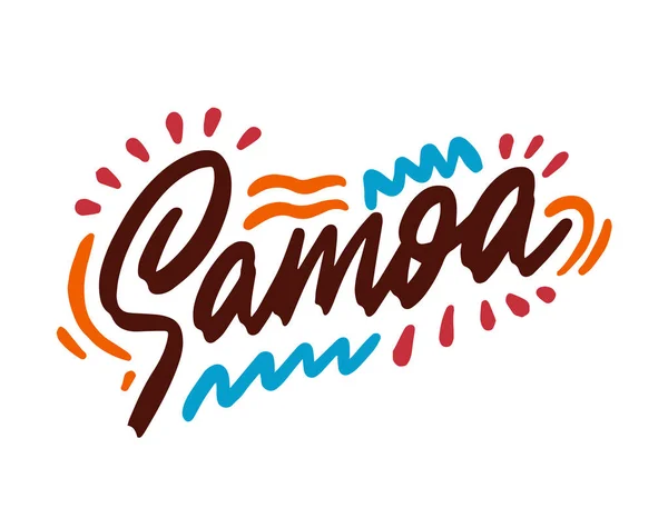 Samoa Handwritten Republic Name Modern Calligraphy Hand Lettering Printing Background — Stock Vector