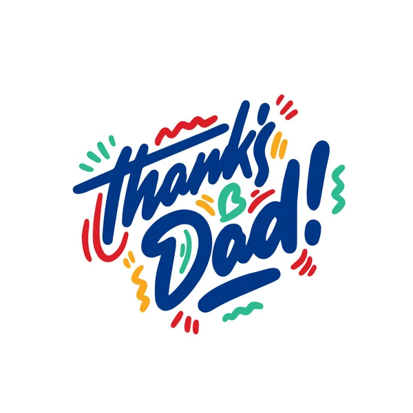 Gracias Papá Tarjeta Felicitaciones Del Día Del Padre Vectorial Con — Vector de stock