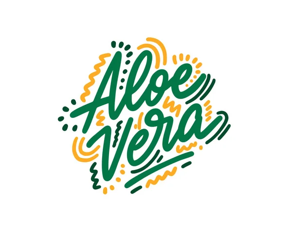 Aloe Vera Hand Drawn Illustration Template Card Banner Poster Bar — Vector de stoc