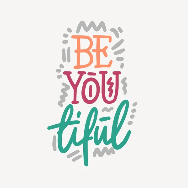 You Tiful Hand Drawn Lettering Hand Drawn Digital Font Cute — Stock Vector