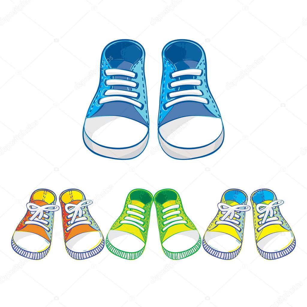 set of  kids sneakers
