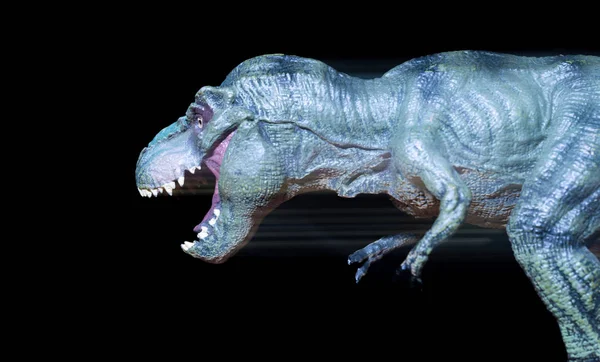 Schnell Laufender Tyrannosaurus Mit Schlieren Auf Schwarzem Hintergrund — Stockfoto