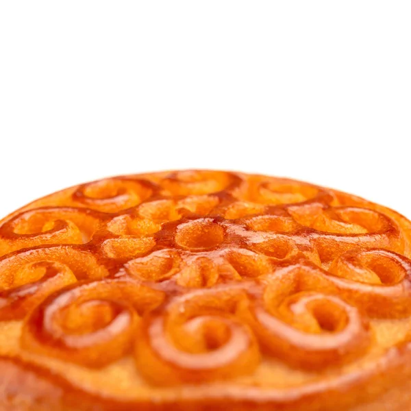Side View Studio Shoot Traditional Chinese Mooncake White Close Copy — Stock Photo, Image