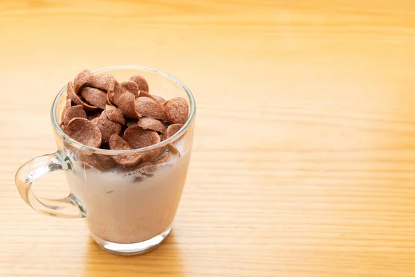 Tazza Latte Fette Cereali Con Spazio Copiare Come Cibo Sano — Foto Stock