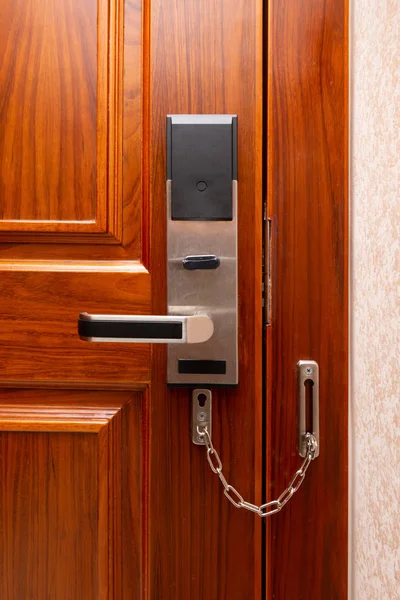 electric door locked with stainless steel safety latch