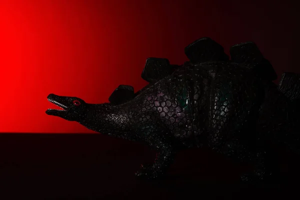 Stegosaurus Spot Světlo Hlavy Červené Světlo Pozadí Žádný Logo Žádná — Stock fotografie