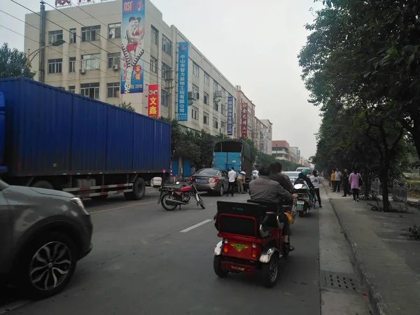 Zhongshan Guangdong Chine Octobre 2018 Accident Route — Photo