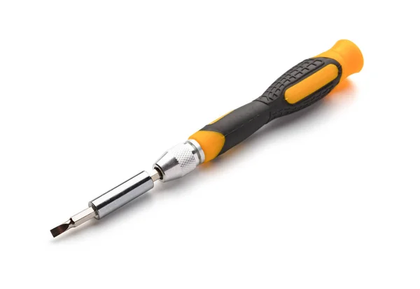 Slotted Screw Driver White Background Clipping Path — Stock Photo, Image