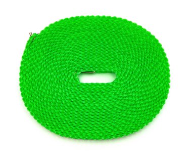 Beyaz üzerine yeşil plastik çamaşır ipi