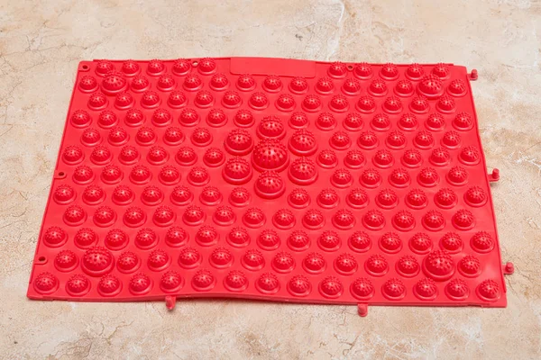 Red Foot Massage Pad Plastic Domes Floor — Stock Photo, Image