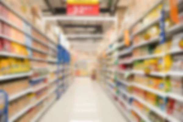 Keluar Dari Fokus Supermarket Sebagai Latar Belakang — Stok Foto