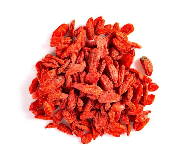 Top View Dry Wolfberries White Background — Stock Photo, Image