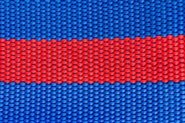 Arnés Tejido Azul Rojo Cerca Como Fondo Textura —  Fotos de Stock