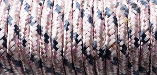 beige color tied rope close up