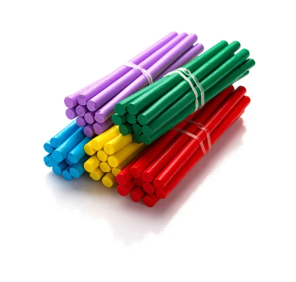 Conjunto Varillas Conteo Colores Para Que Los Niños Aprendan Matemáticas — Foto de Stock