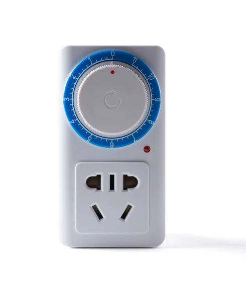 Elektrisch Stopcontact Met Timer Wit Met Uitknippad — Stockfoto