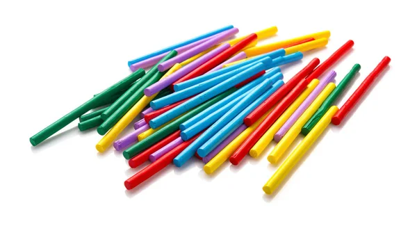 Colorful Counting Rods Kids Learn Mathematics White Background — Stock Photo, Image