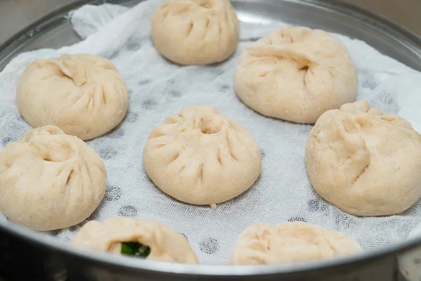 Cozinhar Casa Fez Bolinhos Tradicionais Chineses — Fotografia de Stock