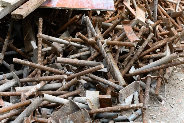 Construction Site Frames Scaffoldings Aside — Stock Photo, Image