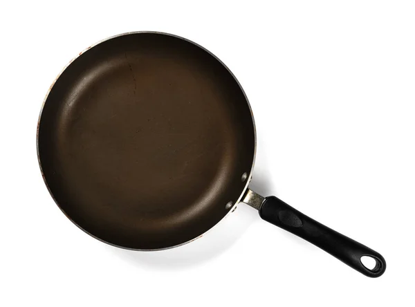 Top View Used Metal Pan White Clipping Path — Stock Photo, Image