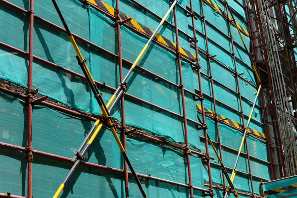 Scaffolding Protection Netting Unfinished Building — Stock Photo, Image