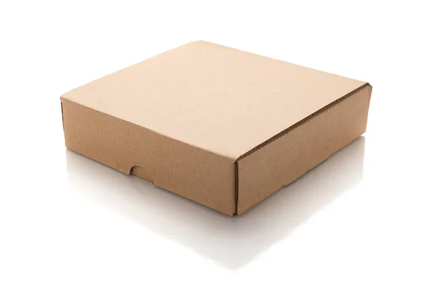 白色背景上的封闭棕色盒子 — 图库照片