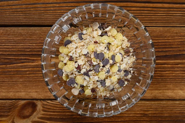 Top View Bowl Uncooked Mixed Cereal Grain — ストック写真