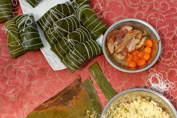 Vista Superior Gemas Ovos Pato Frango Para Fazer Tradicional Chinês — Fotografia de Stock