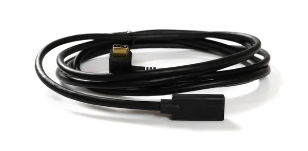 Type Cable Male Plug Female Socket White Background — Stock Photo, Image