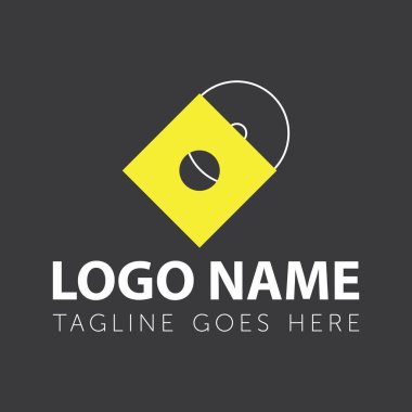 Vinil kayıt logo tasarım şablonu 