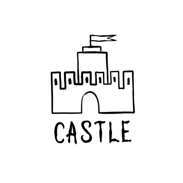 Icono Del Castillo Aislado Sobre Fondo Blanco — Vector de stock