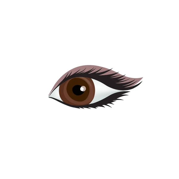 Иконка Глаза Женщины Белом Фоне — стоковый вектор