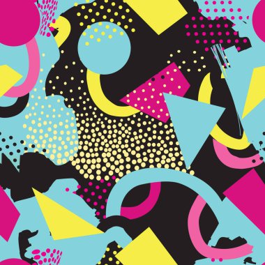 Renkli soyut Dikişsiz desen lekeleri ve noktalar