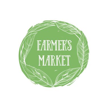 Çiftlik piyasa ile çizilmiş çiçek daire etiketindeki yazı bırakır