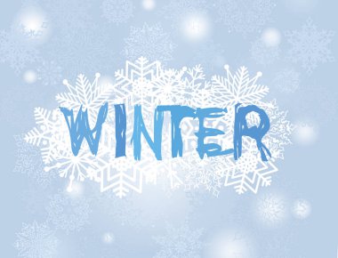 El yazısıyla yazılan yazı kış ile Noel kar yağışı arka plan. Kış tatil tebrik kartı desen kar. Kar yağışı duvar kağıdı tasarımı