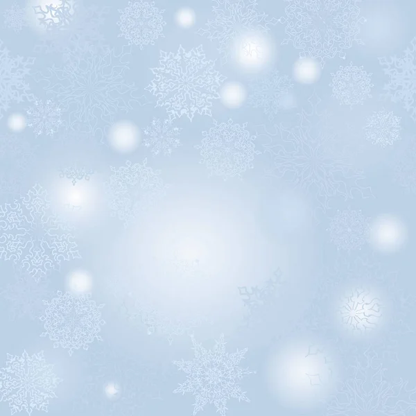 Christmas Snowfall Background Winter Holiday Snow Greeting Card Pattern Snowfall — Stock Vector