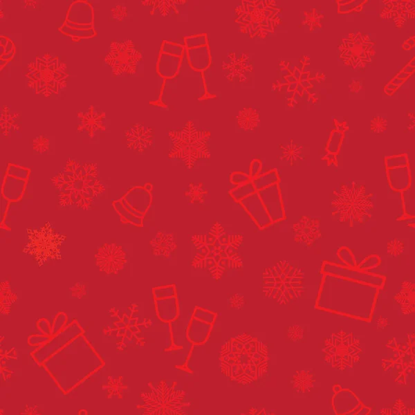 Різдвяні Ікони Безшовний Візерунок Днем Зимових Свят Плитка Фону Doodle — стоковий вектор