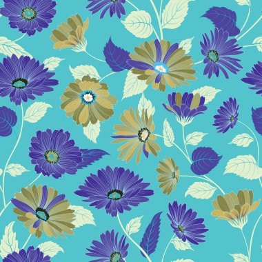 Çiçek desenli. Çiçek kadife çiçeği sorunsuz arka plan. Süs bahçe güzelleşmek