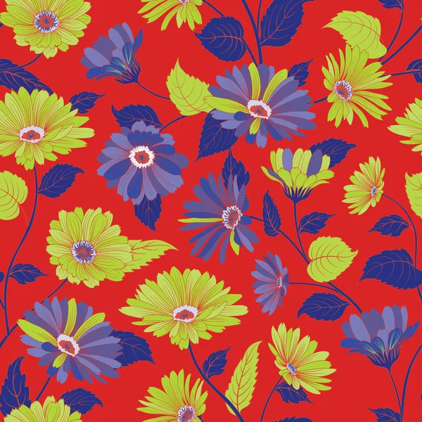 Motif Floral Fleur Souci Fond Sans Couture Jardin Ornemental Fleuri — Image vectorielle