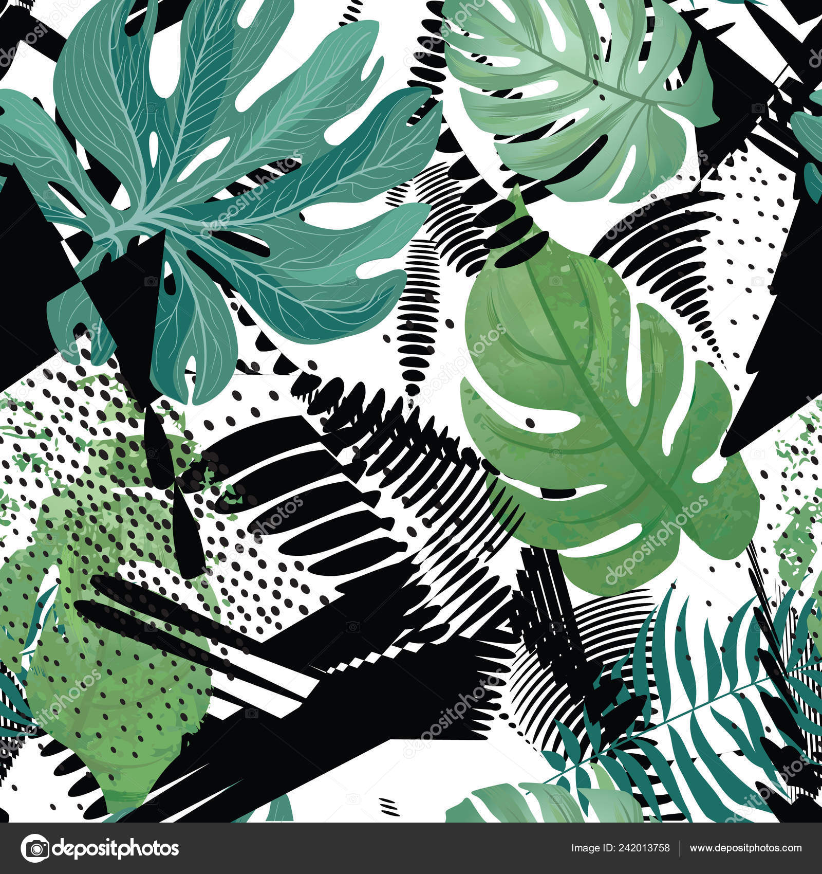 pic Tropical Leaves Drawing Background floral seamless pattern tropical leaves tile art drawing background abstract vector image by c yokodesign vector stock 242013758