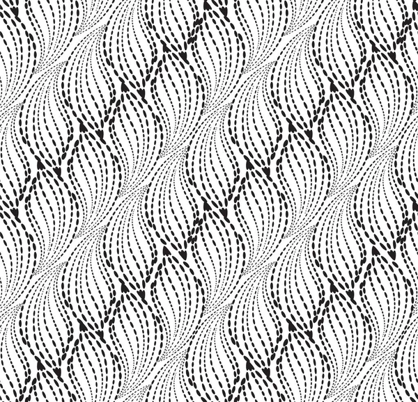 Ligne Ondulée Pointillée Motif Sans Couture Texture Florale Élégante Avec — Image vectorielle