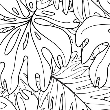 Çiçek yaprak seamless modeli. Arka plan bırakır. Tropikal Bahçe