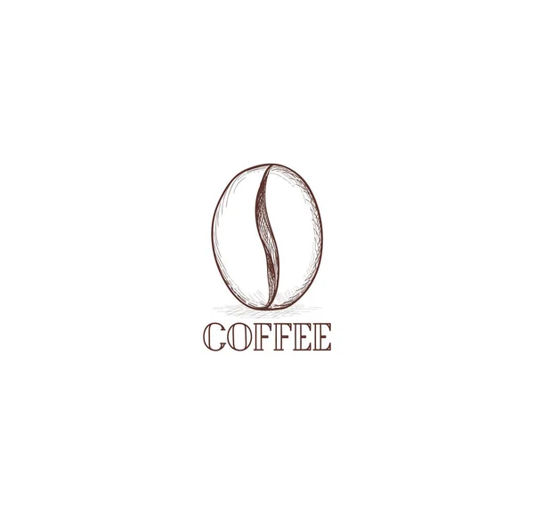 Icono del grano de café. Dibujo dibujado a mano garabato vector símbolo de coff — Vector de stock