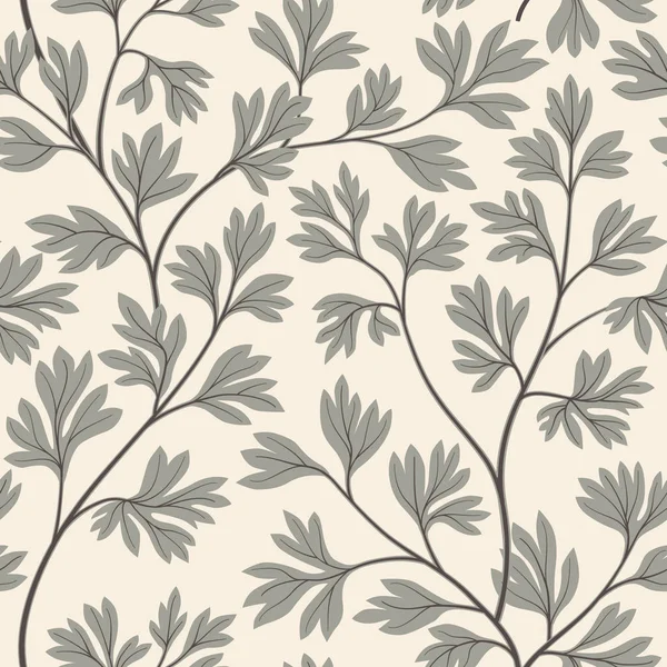 Feuilles florales motif sans couture. Graden branche de feuille luxuriante backgrou — Image vectorielle