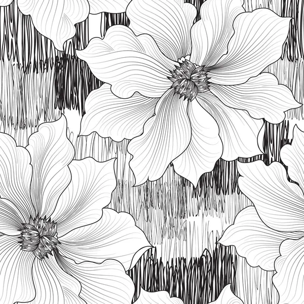 Florales nahtloses Muster. Blume Hintergrund. Floral nahtlose Textur mit Blumen. Blühende Fliesentapete — Stockvektor